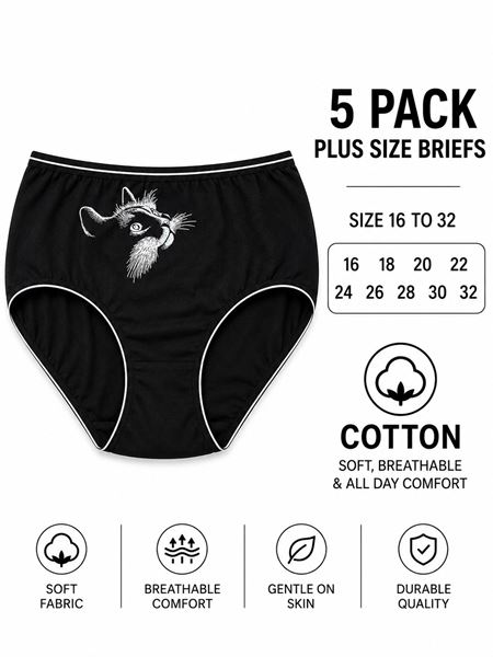Picture of 5 PACK COTTON BRIEFS ALL DAY COMFORT BLACK